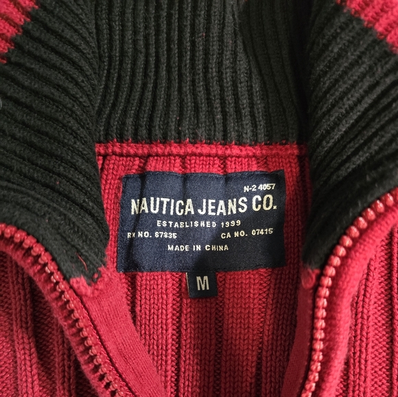 Nautica Jeans Co Red Longsleeve Turtleneck Men's Sweater. Size M - Picture 1 of 4